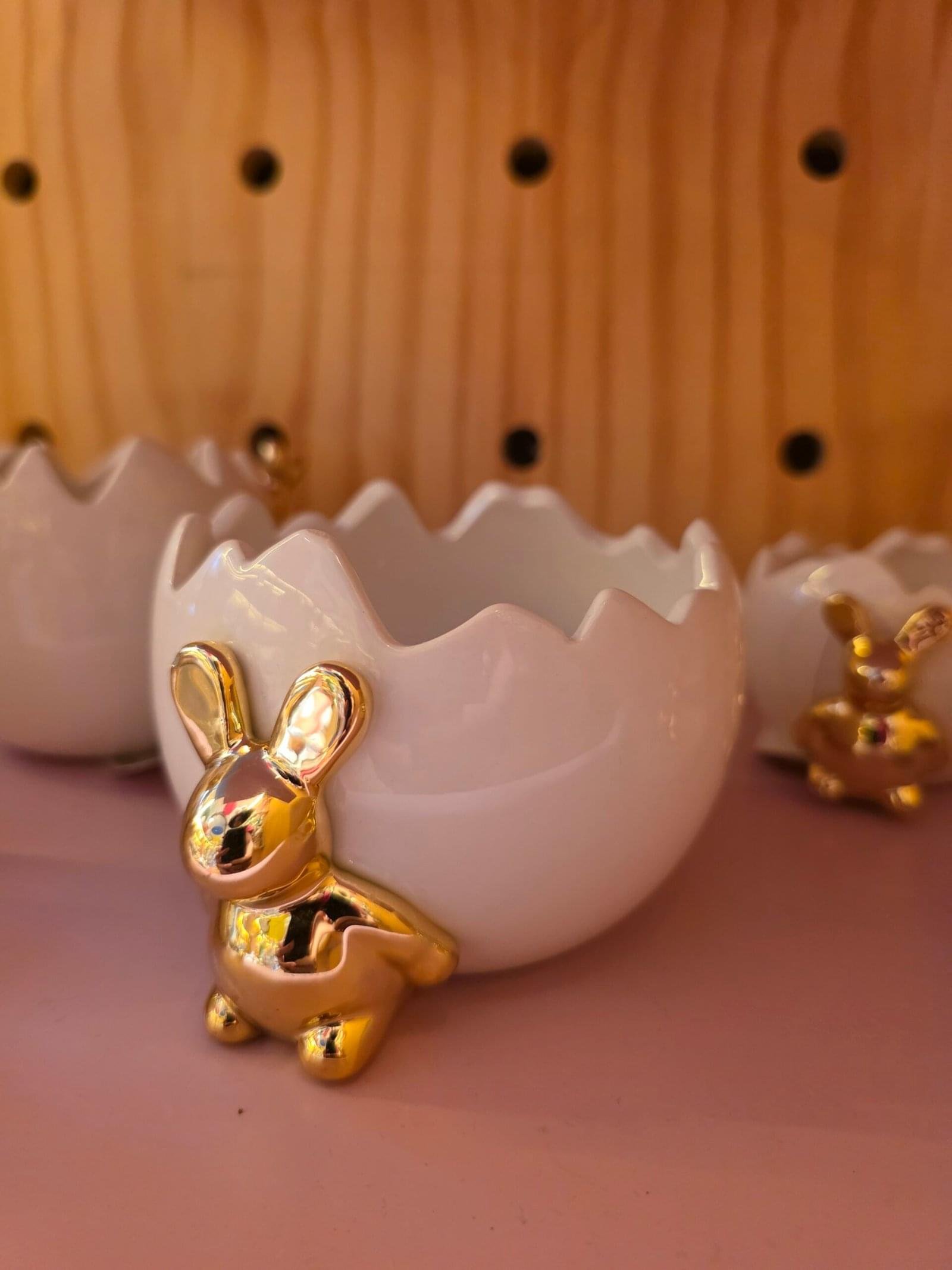 POTE DEC CERAMICA C/COELHOS BCO/OUR (PASCOA DOU) C/1 UN