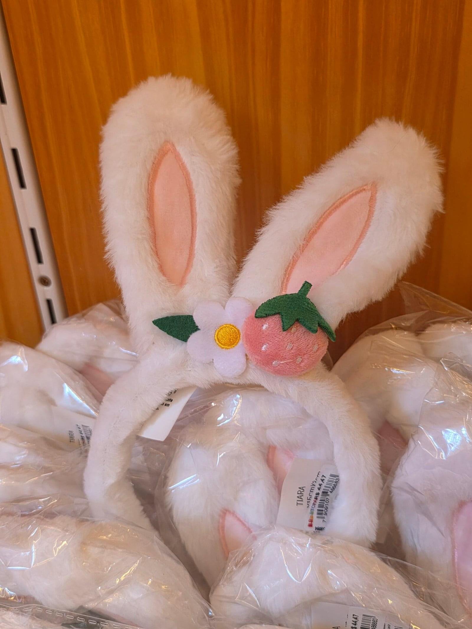 TIARA C/ORELHAS COELHO E CENOURA BCO (TIARAS) C/1 UN